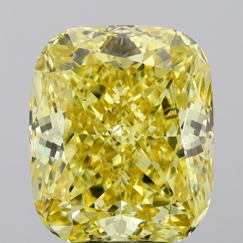 Loose Diamond - CUSHION MODIFIED 5.05ct Fancy Vivid Yellow VS1: Loose Diamond - CUSHION MODIFIED 5.05ct Fancy Vivid Yellow VS1 Source: This is a real non-mined Diamond that has been grown in a lab Shape: CUSHION MODIFIED Carats: 5.05 Color: Fancy Vivid Yellow Cert