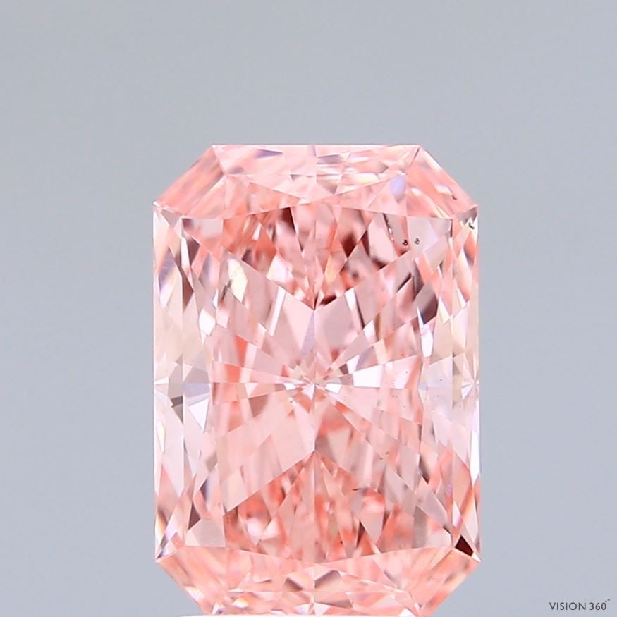 Loose Diamond - RADIANT 2.5ct Fancy Vivid Pink VS2: Loose Diamond - RADIANT 2.5ct Fancy Vivid Pink VS2 Source: This is a real non-mined Diamond that has been grown in a lab Shape: RADIANT Carats: 2.5 Color: Fancy Vivid Pink Certification: IGI Video: