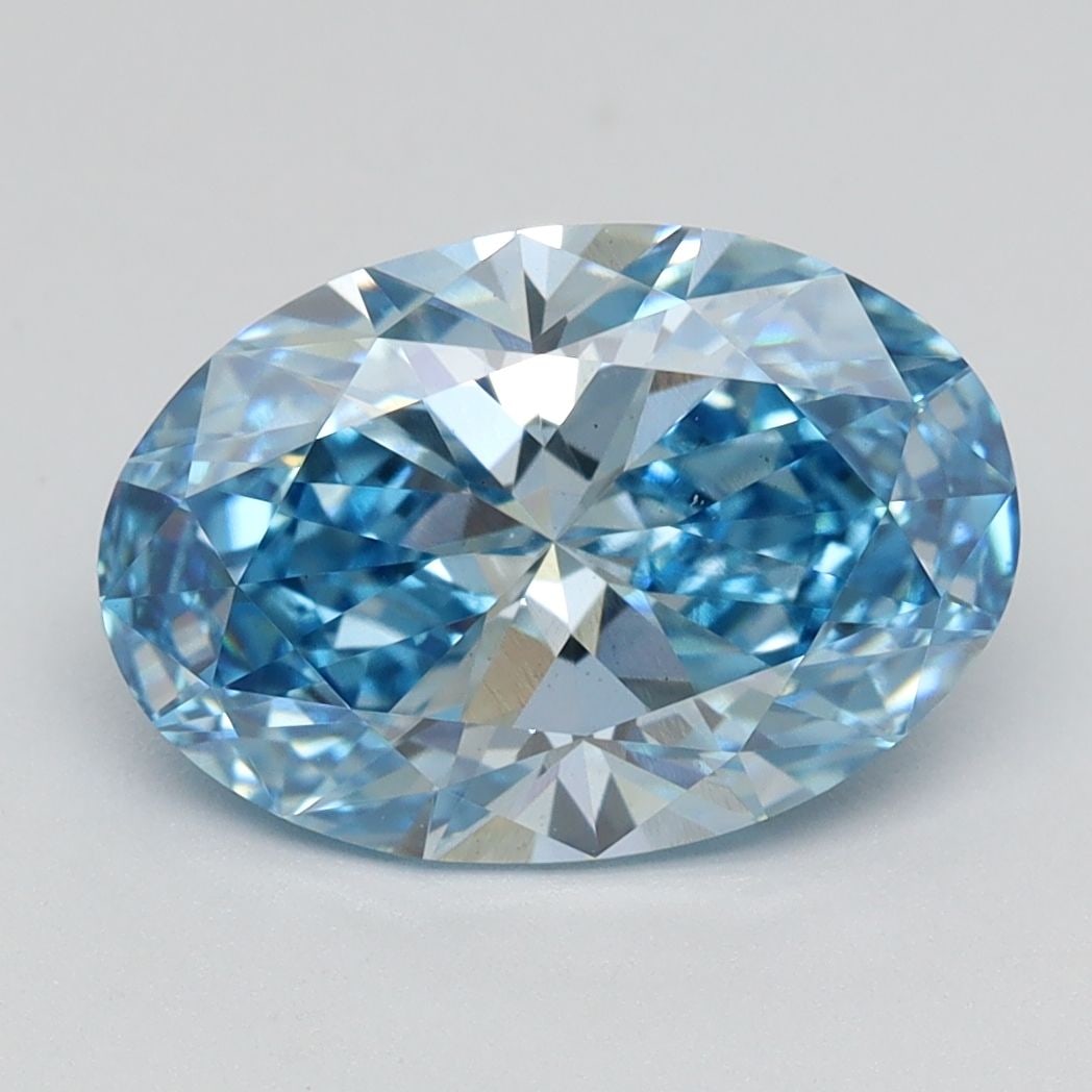 Loose Diamond - OVAL 2.01ct Fancy Vivid Blue VS2: Loose Diamond - OVAL 2.01ct Fancy Vivid Blue VS2 Source: This is a real non-mined Diamond that has been grown in a lab Shape: OVAL Carats: 2.01 Color: Fancy Vivid Blue Certification: IGI Video: