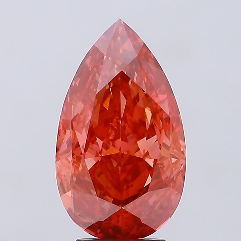 Loose Diamond - PEAR 5.06ct Fancy Intense Red VS2: Loose Diamond - PEAR 5.06ct Fancy Intense Red VS2 Source: This is a real non-mined Diamond that has been grown in a lab Shape: PEAR Carats: 5.06 Color: Fancy Intense Red Certification: NONE Video: