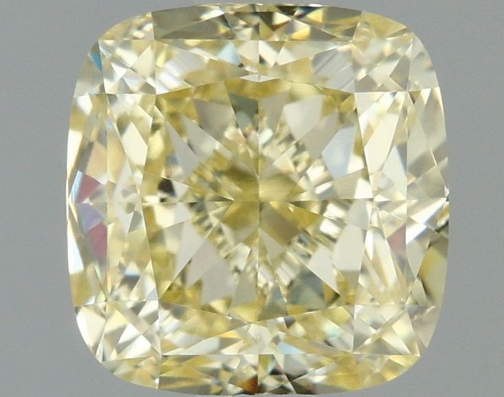 Loose Diamond - CUSHION MODIFIED 1.57ct Fancy Yellow VVS2: Loose Diamond - CUSHION MODIFIED 1.57ct Fancy Yellow VVS2 Source: This is a real non-mined Diamond that has been grown in a lab Shape: CUSHION MODIFIED Carats: 1.57 Color: Fancy Yellow Certification: