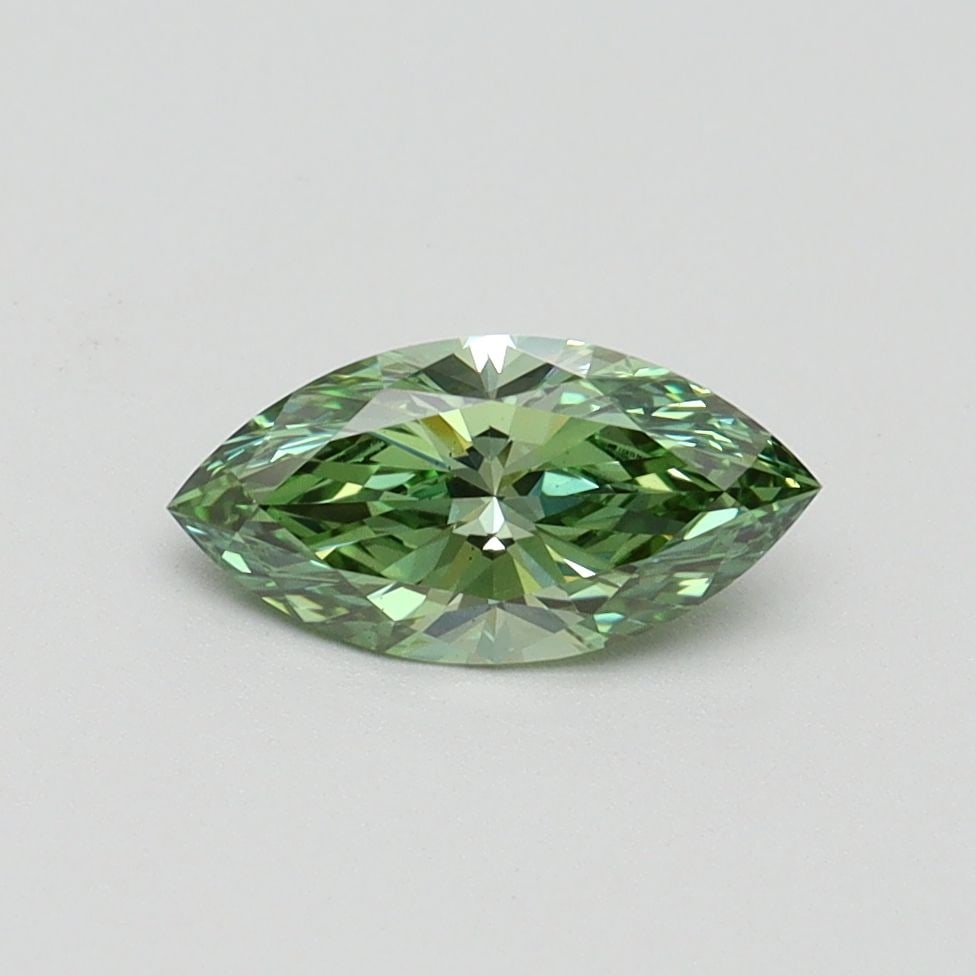 Loose Diamond - MARQUISE 0.65ct Fancy Vivid Green VS2: Loose Diamond - MARQUISE 0.65ct Fancy Vivid Green VS2 Source: This is a real non-mined Diamond that has been grown in a lab Shape: MARQUISE Carats: 0.65 Color: Fancy Vivid Green Certification: IGI Vid