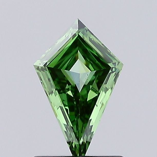 Loose Diamond - KITE 0.65ct Fancy Vivid Green VS1: Loose Diamond - KITE 0.65ct Fancy Vivid Green VS1 Source: This is a real non-mined Diamond that has been grown in a lab Shape: KITE Carats: 0.65 Color: Fancy Vivid Green Certification: IGI Video: