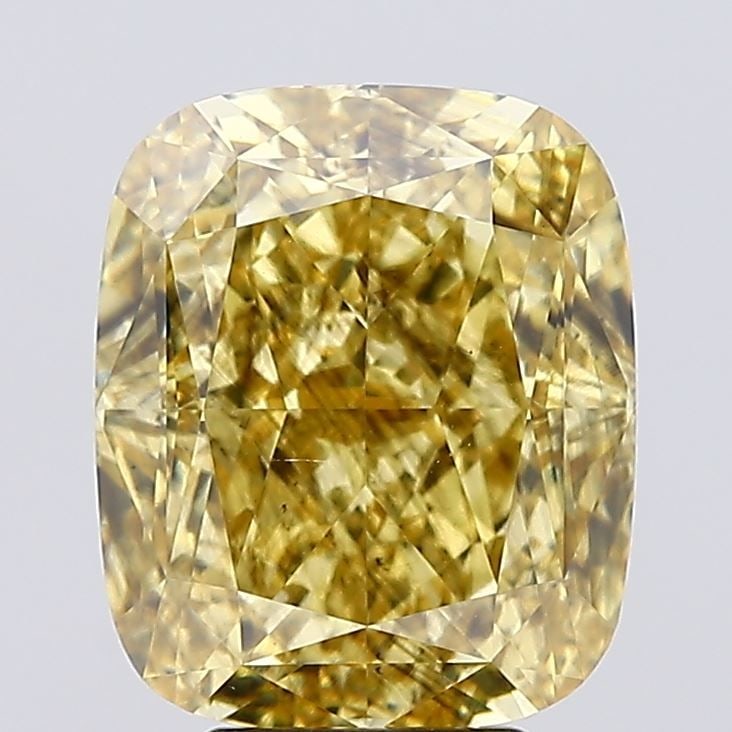 Loose Diamond - CUSHION MODIFIED 6.03ct Fancy Vivid Gray Yellow SI2: Loose Diamond - CUSHION MODIFIED 6.03ct Fancy Vivid Gray Yellow SI2 Source: This is a real non-mined Diamond that has been grown in a lab Shape: CUSHION MODIFIED Carats: 6.03 Color: Fancy Vivid Gray Y