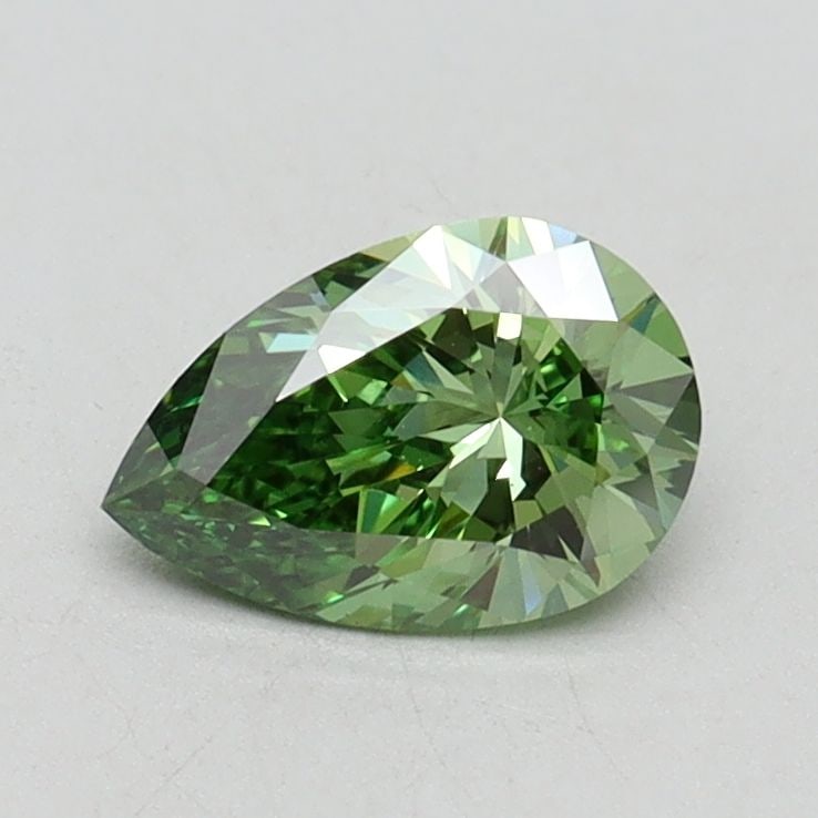 Loose Diamond - PEAR 0.67ct Fancy Vivid Green VS1: Loose Diamond - PEAR 0.67ct Fancy Vivid Green VS1 Source: This is a real non-mined Diamond that has been grown in a lab Shape: PEAR Carats: 0.67 Color: Fancy Vivid Green Certification: IGI Video: