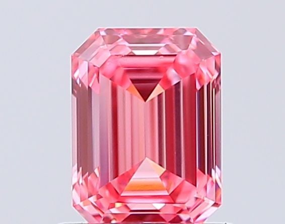 Loose Diamond - EMERALD 0.99ct Fancy Vivid Pink VS1: Loose Diamond - EMERALD 0.99ct Fancy Vivid Pink VS1 Source: This is a real non-mined Diamond that has been grown in a lab Shape: EMERALD Carats: 0.99 Color: Fancy Vivid Pink Certification: IGI Video: