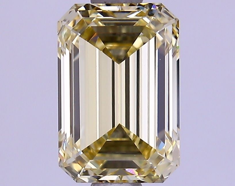 Loose Diamond - EMERALD 1.25ct Fancy Yellow VVS1: Loose Diamond - EMERALD 1.25ct Fancy Yellow VVS1 Source: This is a real non-mined Diamond that has been grown in a lab Shape: EMERALD Carats: 1.25 Color: Fancy Yellow Certification: IGI Video:
