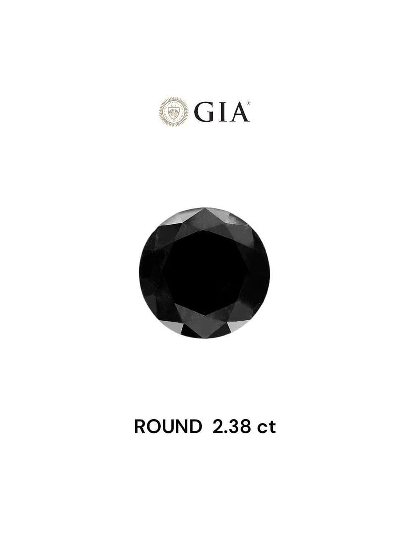 Loose Diamond - ROUND 2.38ct Fancy Black VVS2: Loose Diamond - ROUND 2.38ct Fancy Black VVS2 Source: Natural Shape: ROUND Carats: 2.38 Color: Fancy Black Certification: GIA Video: