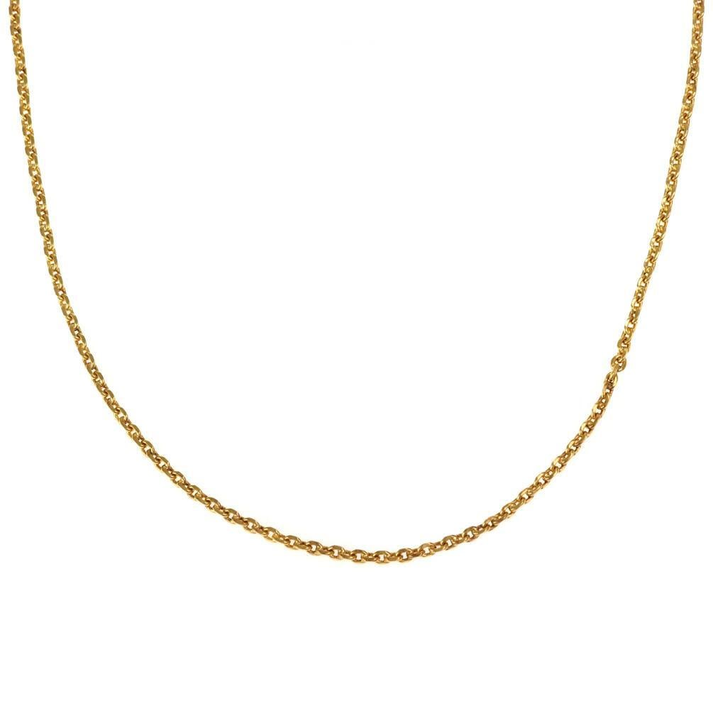 Exquisite 24k Yellow Gold 3mm Thick Oval Link Chain 25.5 inch: Exquisite 24k Yellow Gold 3mm Thick Oval Link Chain 25.5 inch This exquisite chain is crafted from genuine 24k yellow gold and features a striking 3mm thick diamond cut oval link design, which adds a
