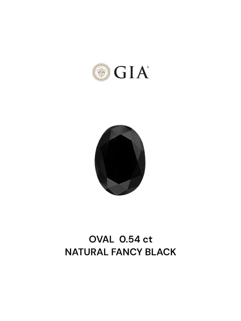 Loose Diamond - OVAL 0.54ct Fancy Black VVS2: Loose Diamond - OVAL 0.54ct Fancy Black VVS2 Source: Natural Shape: OVAL Carats: 0.54 Color: Fancy Black Certification: GIA Video: