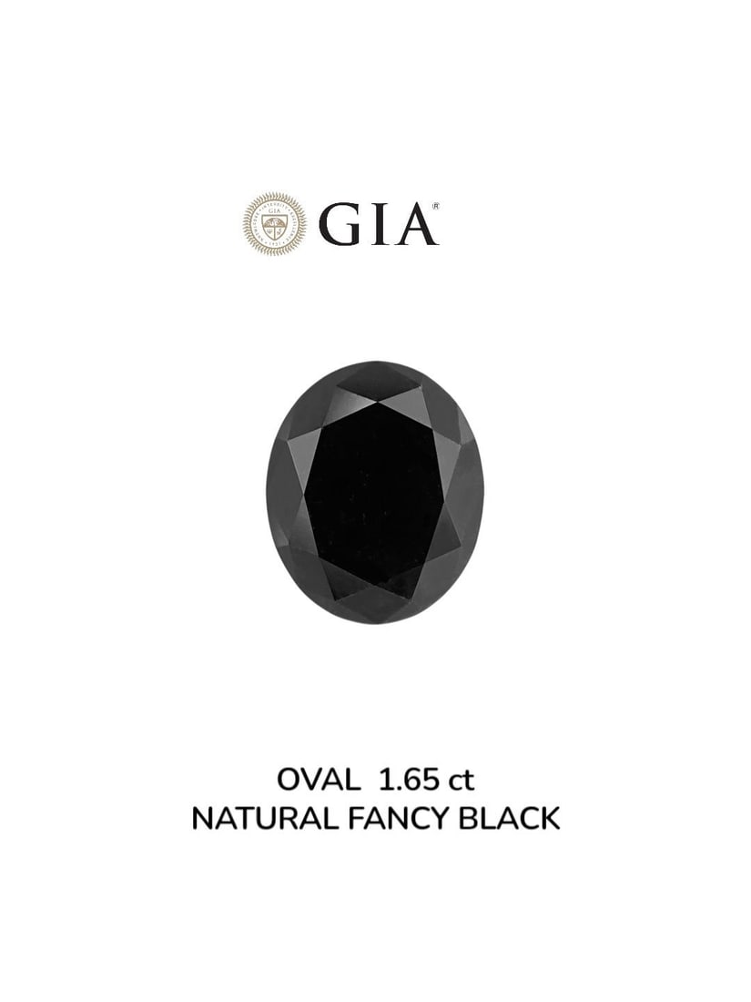 Loose Diamond - OVAL 1.65ct Fancy Black VVS2: Loose Diamond - OVAL 1.65ct Fancy Black VVS2 Source: Natural Shape: OVAL Carats: 1.65 Color: Fancy Black Certification: GIA Video: