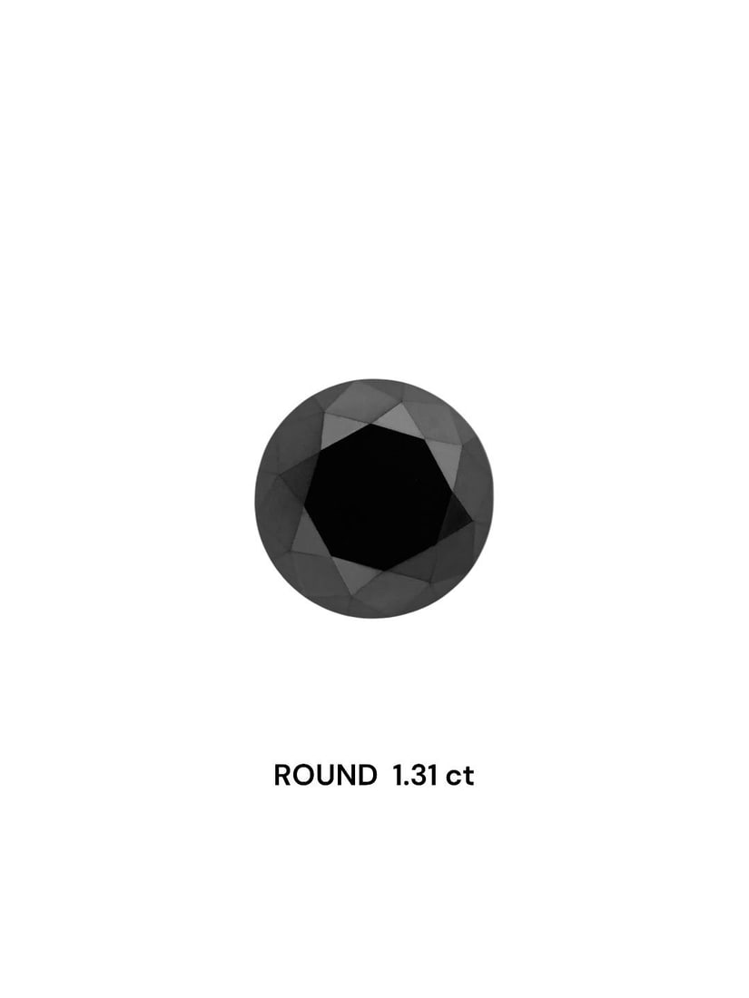 Loose Diamond - ROUND 1.31ct Black: Loose Diamond - ROUND 1.31ct Black Source: Natural Shape: ROUND Carats: 1.31 Color: Black Certification: IGI Video: