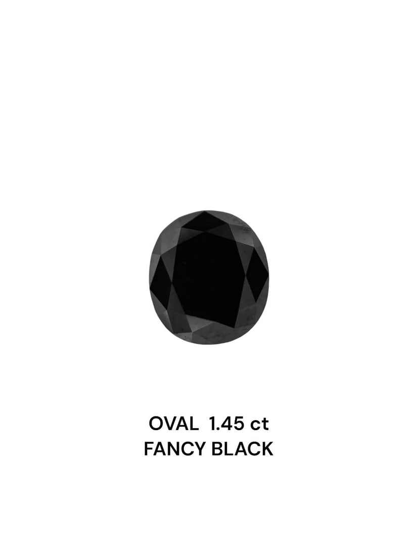 Loose Diamond - OVAL 1.45ct Black: Loose Diamond - OVAL 1.45ct Black Source: Natural Shape: OVAL Carats: 1.45 Color: Black Certification: IGI Video:
