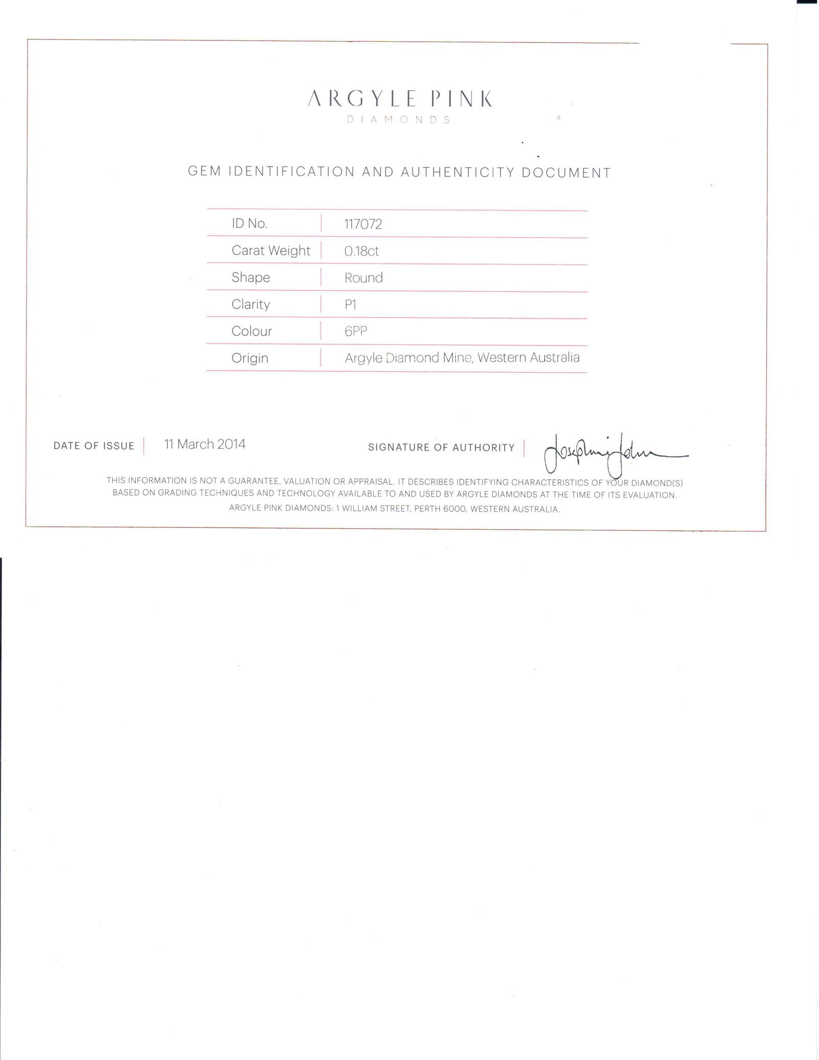 Loose Diamond - ROUND 0.18ct Fancy Intense Purplish Pink I2 (1 of 1)