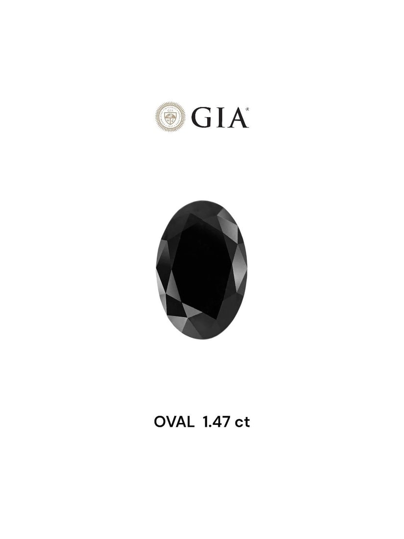 Loose Diamond - OVAL 1.47ct Fancy Black VVS2: Loose Diamond - OVAL 1.47ct Fancy Black VVS2 Source: Natural Shape: OVAL Carats: 1.47 Color: Fancy Black Certification: GIA Video: