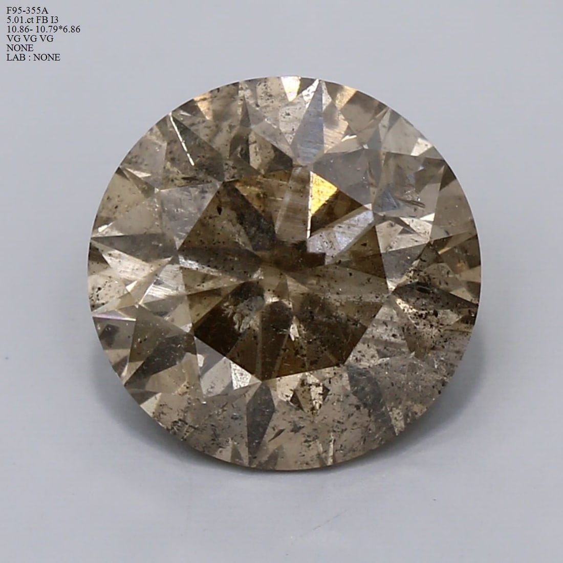 Loose Diamond - ROUND 5.01ct Fancy Brown I3 (1 of 1)