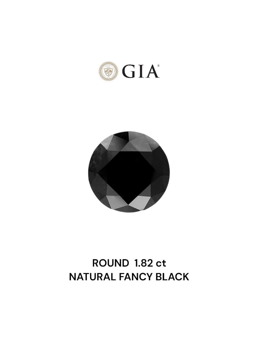 Loose Diamond - ROUND 1.82ct Fancy Black VVS2: Loose Diamond - ROUND 1.82ct Fancy Black VVS2 Source: Natural Shape: ROUND Carats: 1.82 Color: Fancy Black Certification: GIA Video: