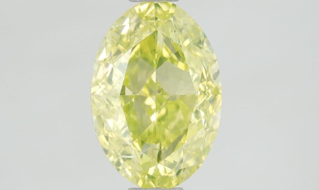 Loose Diamond - OVAL 1.0ct Fancy Intense Greenish Yellow SI2: Loose Diamond - OVAL 1.0ct Fancy Intense Greenish Yellow SI2 Source: Natural Shape: OVAL Carats: 1.0 Color: Fancy Intense Greenish Yellow Certification: GIA Video: