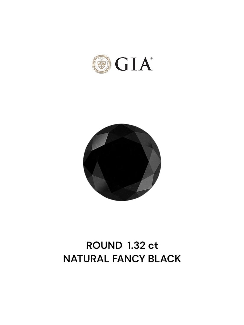 Loose Diamond - ROUND 1.32ct Fancy Black VVS2: Loose Diamond - ROUND 1.32ct Fancy Black VVS2 Source: Natural Shape: ROUND Carats: 1.32 Color: Fancy Black Certification: GIA Video: