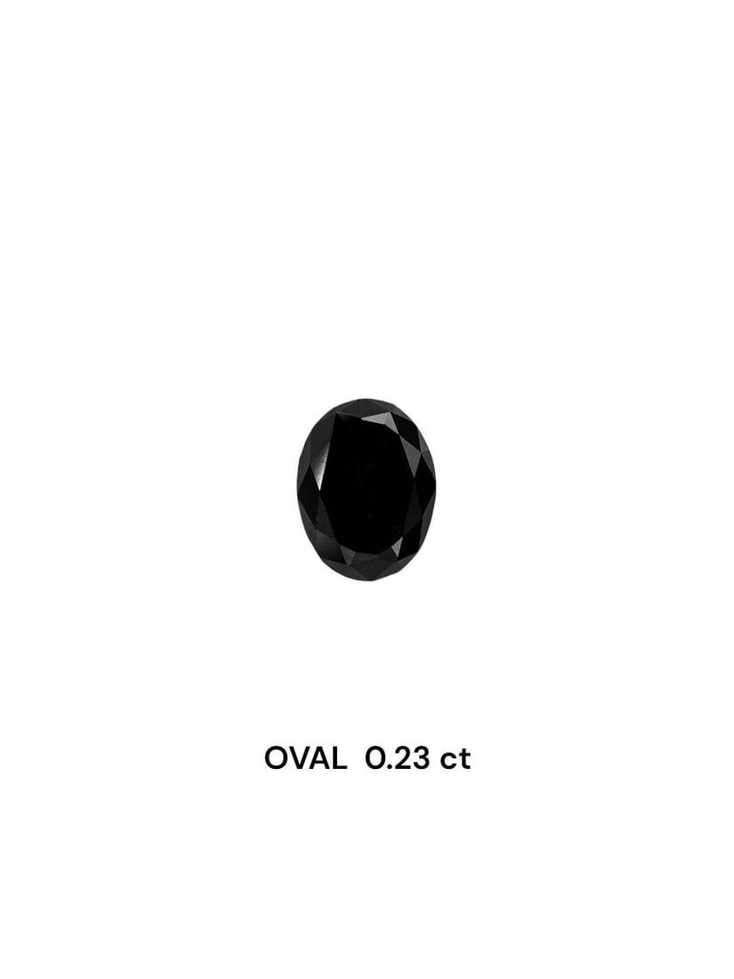 Loose Diamond - OVAL 0.23ct Fancy Black VVS2: Loose Diamond - OVAL 0.23ct Fancy Black VVS2 Source: Natural Shape: OVAL Carats: 0.23 Color: Fancy Black Certification: NONE Video: