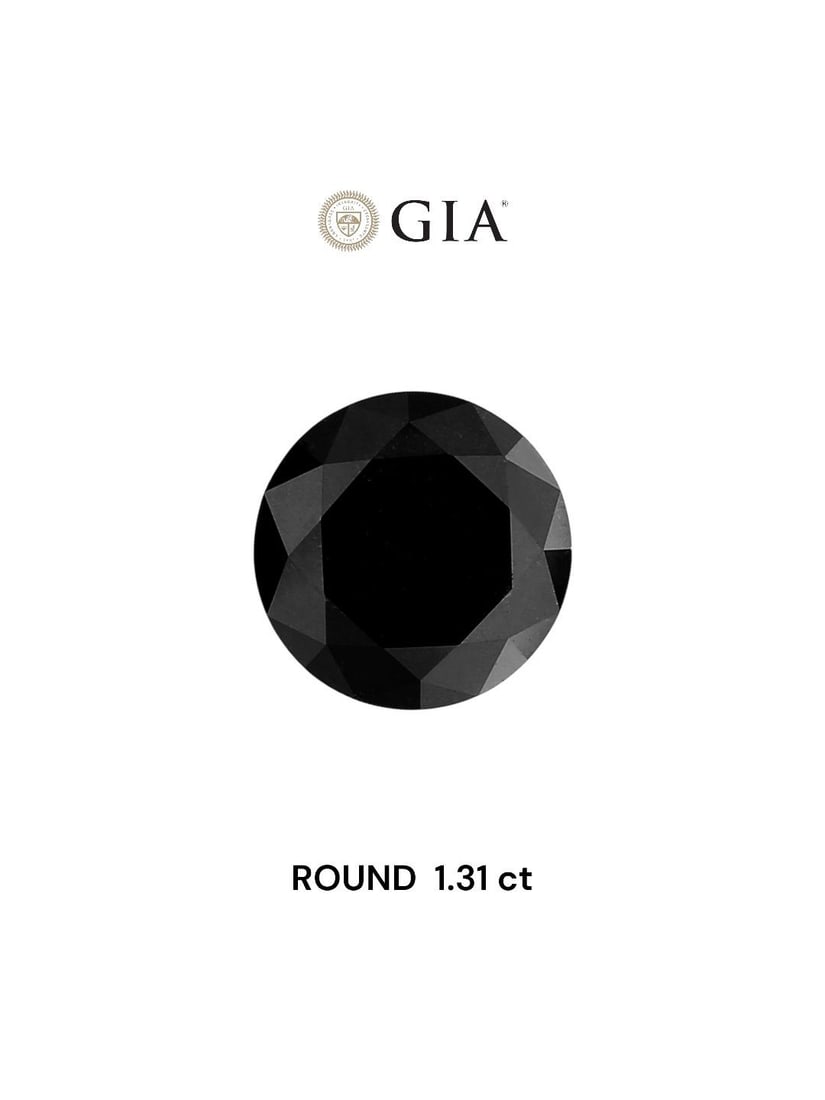 Loose Diamond - ROUND 1.31ct Fancy Black VVS2: Loose Diamond - ROUND 1.31ct Fancy Black VVS2 Source: Natural Shape: ROUND Carats: 1.31 Color: Fancy Black Certification: GIA Video: