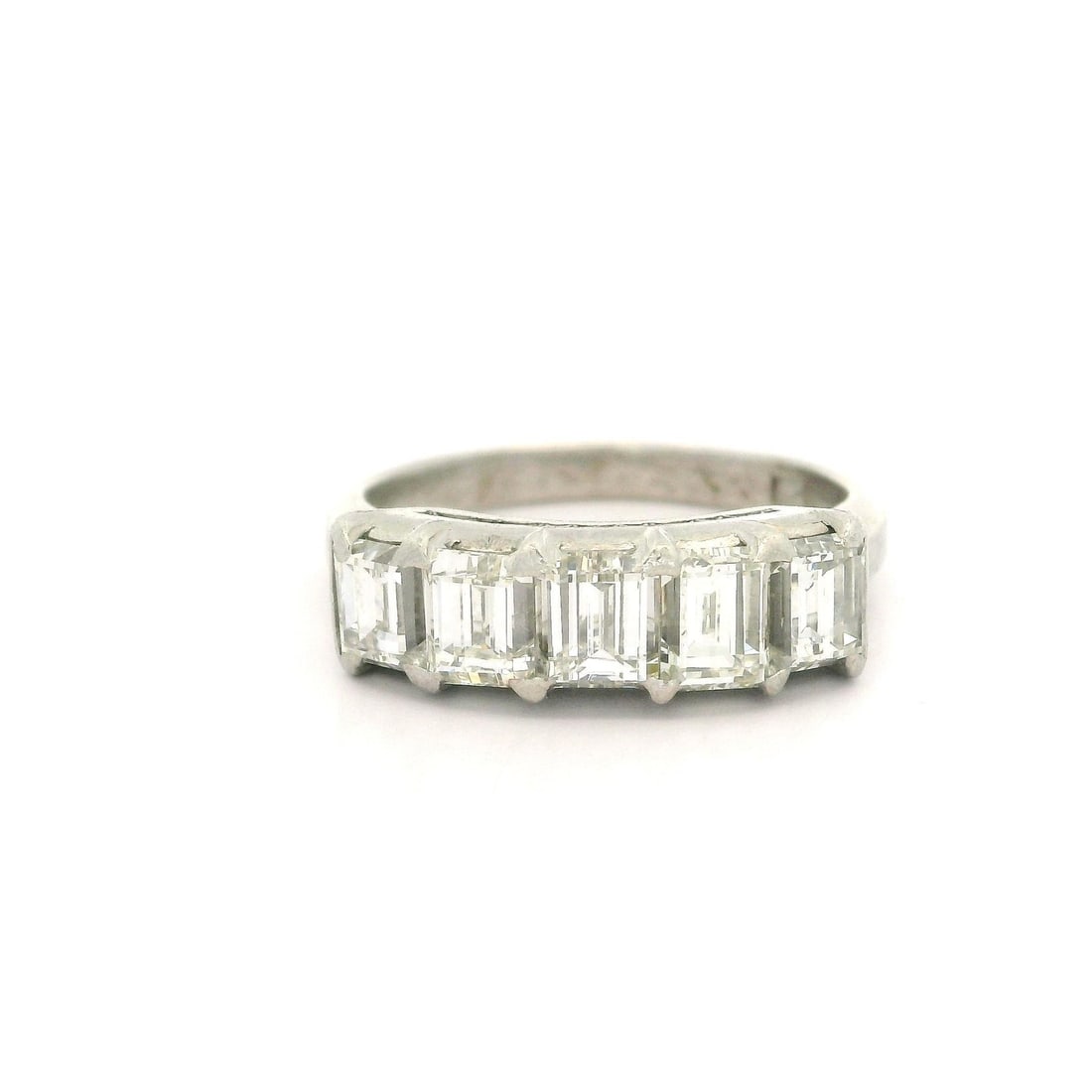 Vintage Platinum 2.55ctw 5 Stone Diamond Band Ring (1 of 12)