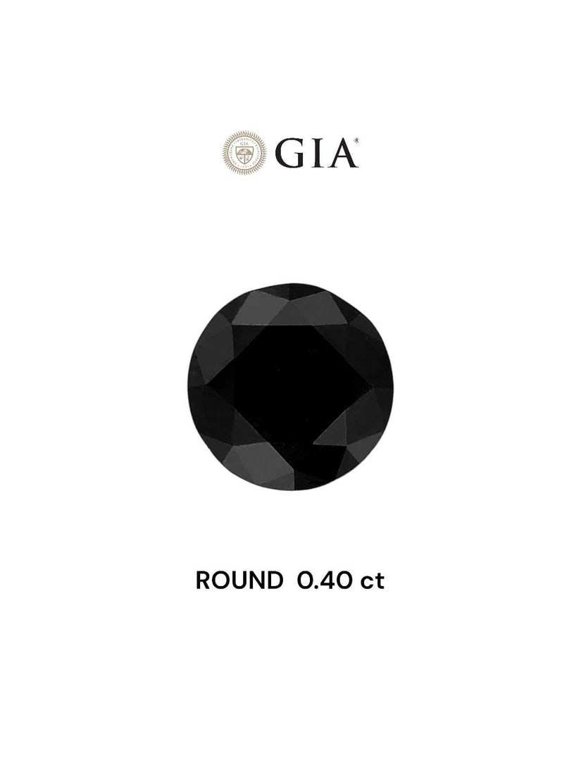 Loose Diamond - ROUND 0.4ct Fancy Black VVS2: Loose Diamond - ROUND 0.4ct Fancy Black VVS2 Source: Natural Shape: ROUND Carats: 0.4 Color: Fancy Black Certification: GIA Video: