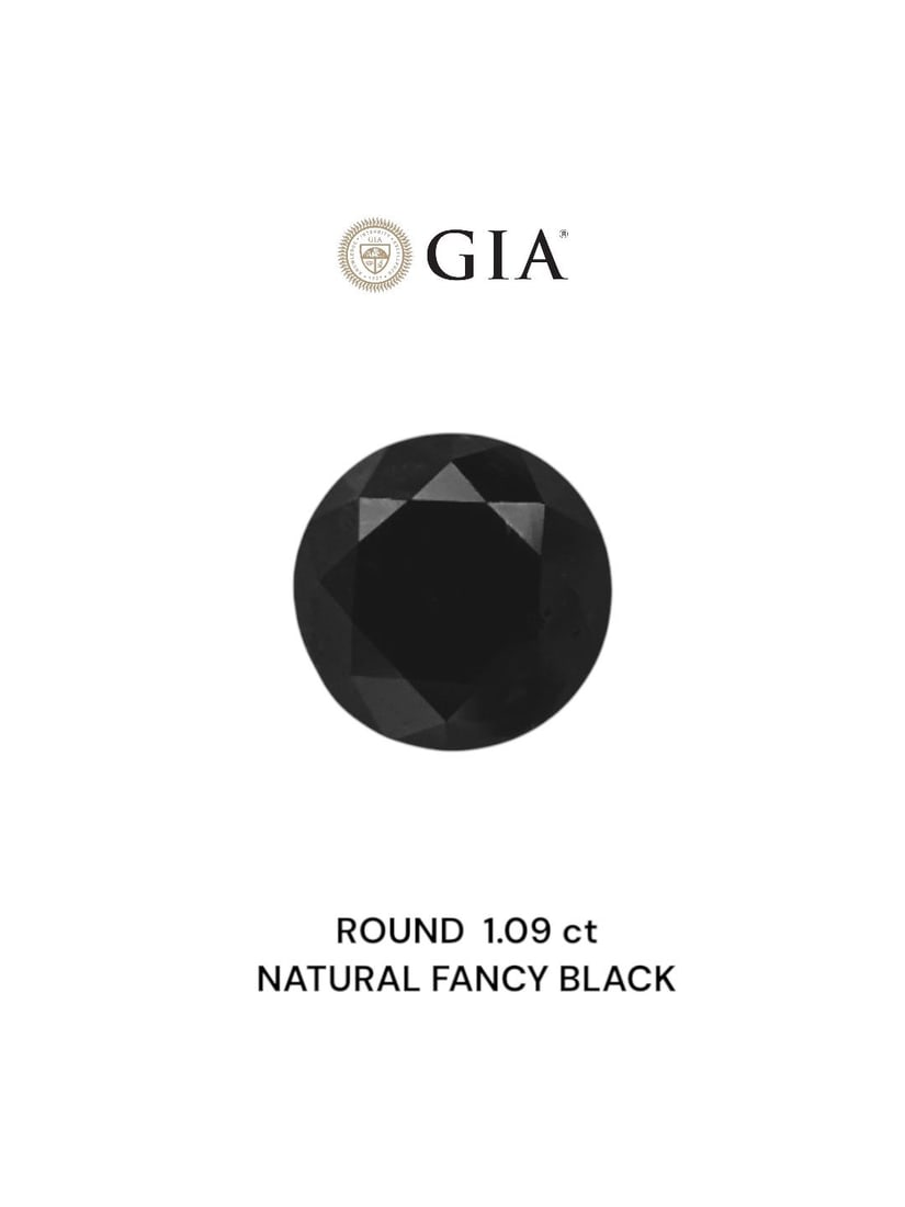 Loose Diamond - ROUND 1.09ct Fancy Black VVS2: Loose Diamond - ROUND 1.09ct Fancy Black VVS2 Source: Natural Shape: ROUND Carats: 1.09 Color: Fancy Black Certification: GIA Video: