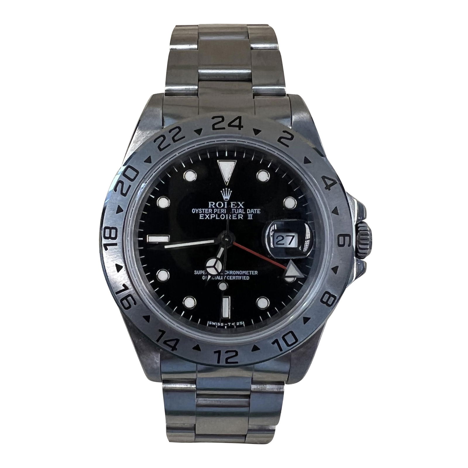 Rolex Explorer II 16570 Black Dial Automatic with Box and Papers: Rolex Explorer II 16570 Black Dial Automatic with Box and Papers Discover the timeless elegance of the Rolex Explorer II, a classic piece from the esteemed Explorer collection. This watch features a s