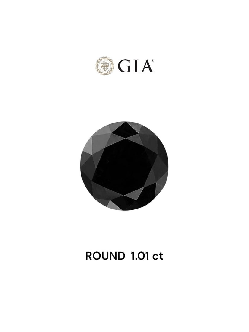 Loose Diamond - ROUND 1.01ct Fancy Black VVS2: Loose Diamond - ROUND 1.01ct Fancy Black VVS2 Source: Natural Shape: ROUND Carats: 1.01 Color: Fancy Black Certification: GIA Video: