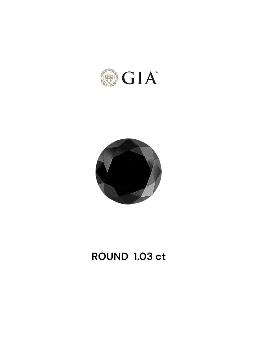 Loose Diamond - ROUND 1.03ct Fancy Black VVS2: Loose Diamond - ROUND 1.03ct Fancy Black VVS2 Source: Natural Shape: ROUND Carats: 1.03 Color: Fancy Black Certification: GIA Video: