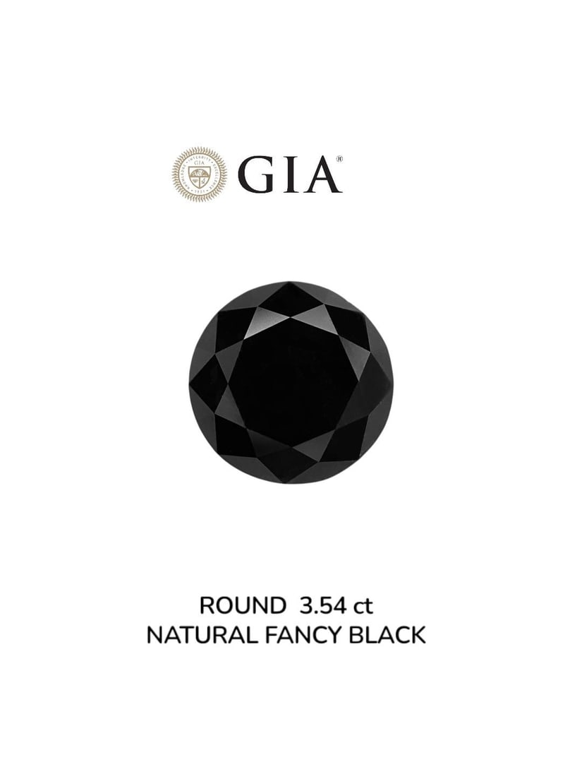 Loose Diamond - ROUND 3.54ct Fancy Black VVS2: Loose Diamond - ROUND 3.54ct Fancy Black VVS2 Source: Natural Shape: ROUND Carats: 3.54 Color: Fancy Black Certification: GIA Video: