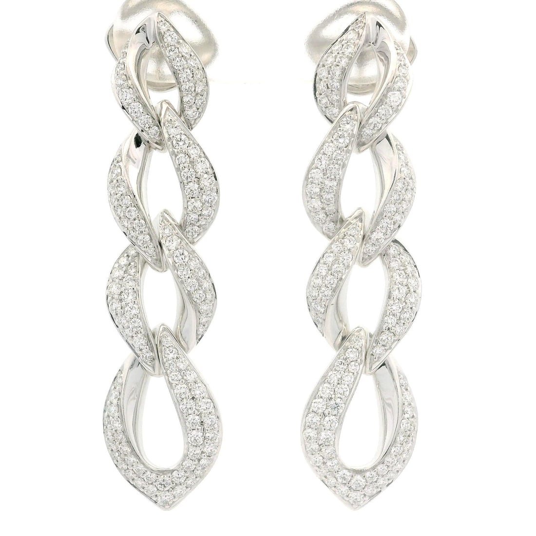 Kat Florence 18k White Gold D FL 1.26ctw Diamond Dangle Earrings with Box (1 of 11)