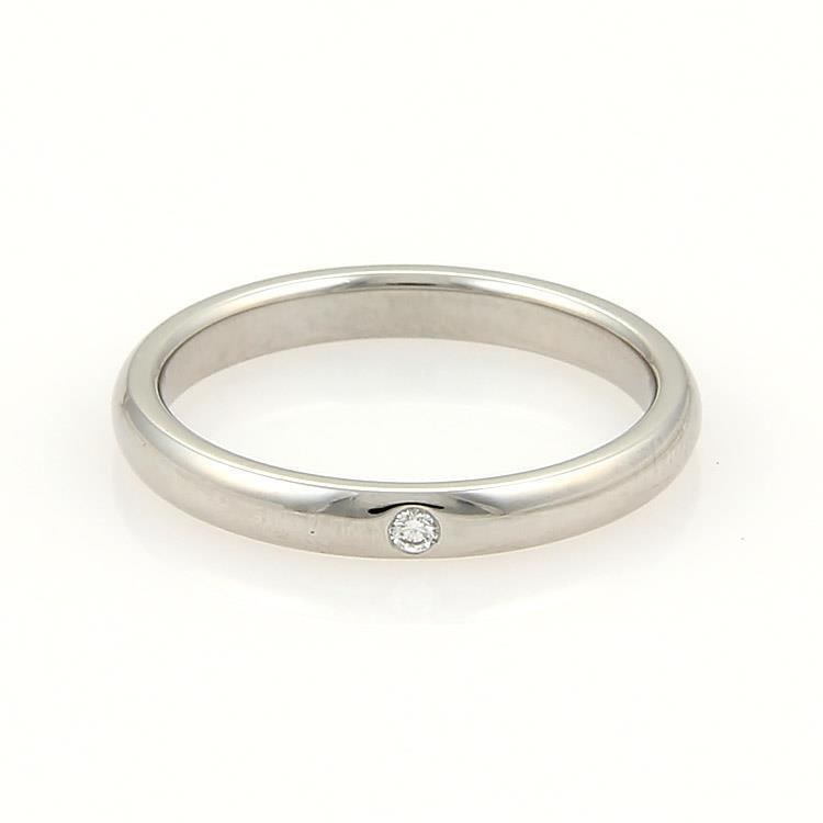 Tiffany & Co. Elsa Peretti Platinum Wedding Ring with Diamond Size 7.25: Tiffany & Co. Elsa Peretti Platinum Wedding Ring with Diamond Size 7.25 This exquisite wedding ring from Tiffany & Co., designed by Elsa Peretti, features a smooth dome style crafted from high-quality