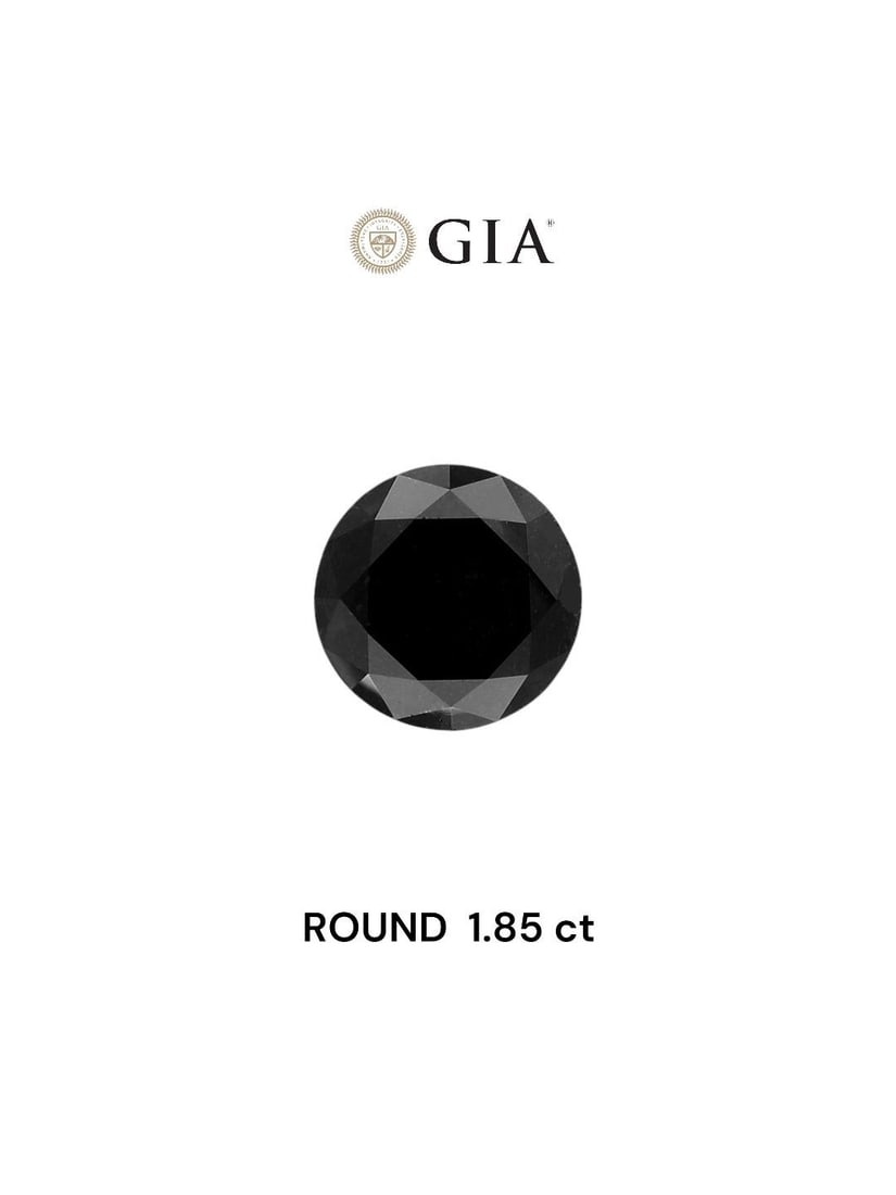 Loose Diamond - ROUND 1.85ct Fancy Black VVS2: Loose Diamond - ROUND 1.85ct Fancy Black VVS2 Source: Natural Shape: ROUND Carats: 1.85 Color: Fancy Black Certification: GIA Video: