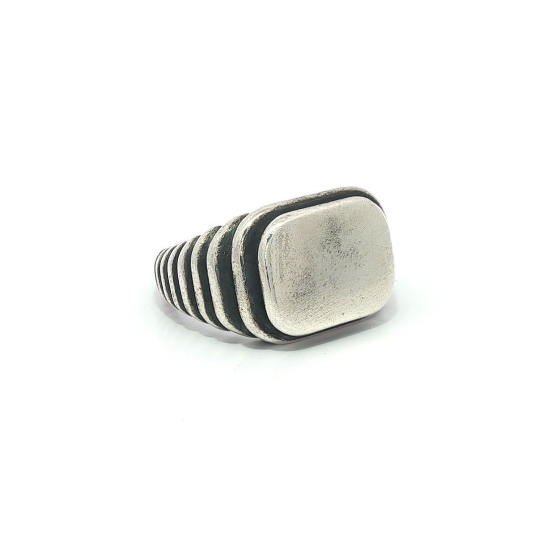 Unisex Sterling Silver Rectangular Signet Ring M. Cohen Lira Collection (1 of 7)