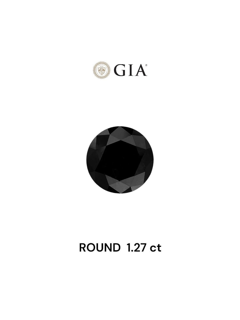Loose Diamond - ROUND 1.27ct Fancy Black VVS2: Loose Diamond - ROUND 1.27ct Fancy Black VVS2 Source: Natural Shape: ROUND Carats: 1.27 Color: Fancy Black Certification: GIA Video: