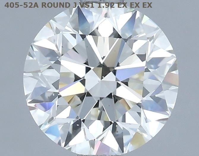 Loose Diamond - ROUND 1.92ct J VS1: Loose Diamond - ROUND 1.92ct J VS1 Source: Natural Shape: ROUND Carats: 1.92 Color: J Clarity: VS1 Certification: IGI Video: