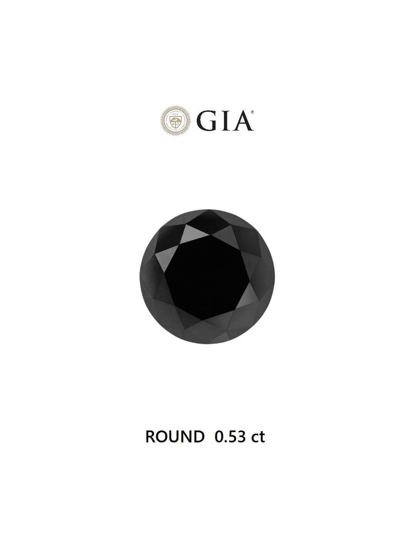 Loose Diamond - ROUND 0.53ct Fancy Black VVS2: Loose Diamond - ROUND 0.53ct Fancy Black VVS2 Source: Natural Shape: ROUND Carats: 0.53 Color: Fancy Black Certification: GIA Video: