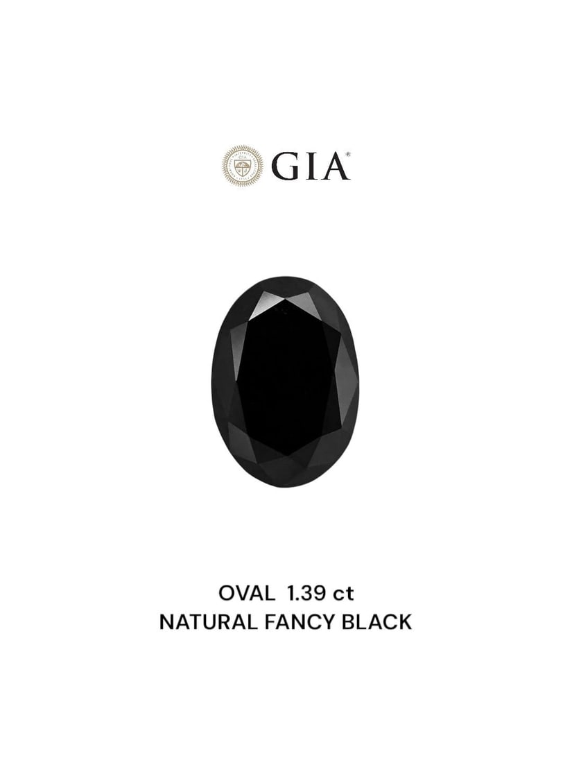 Loose Diamond - OVAL 1.39ct Fancy Black VVS2: Loose Diamond - OVAL 1.39ct Fancy Black VVS2 Source: Natural Shape: OVAL Carats: 1.39 Color: Fancy Black Certification: GIA The Diamond Depot Guarantee: All items in this auction are guaranteed to be