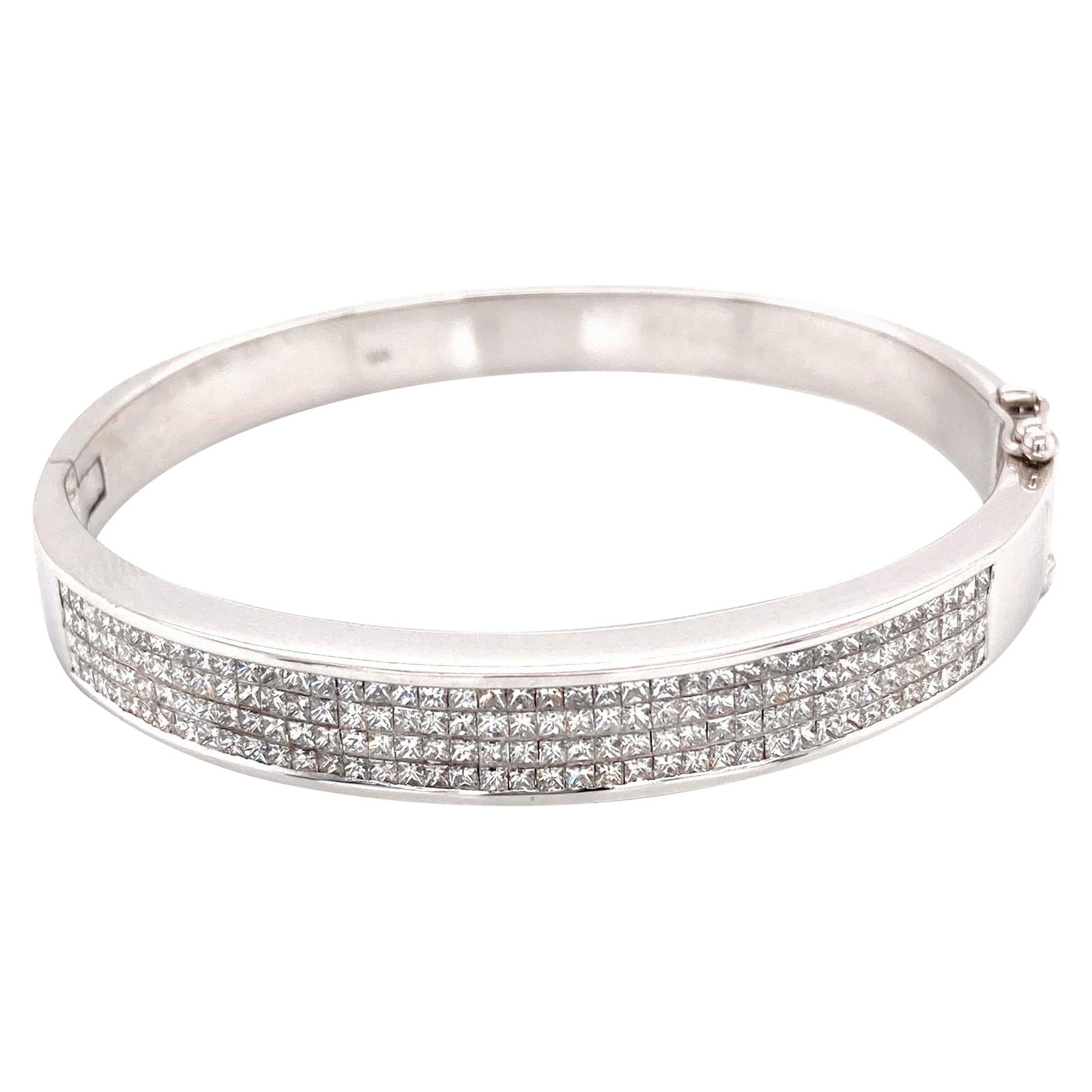 5.00ct Princess Cut Diamond Bangle in 18k White Gold (1 of 4)