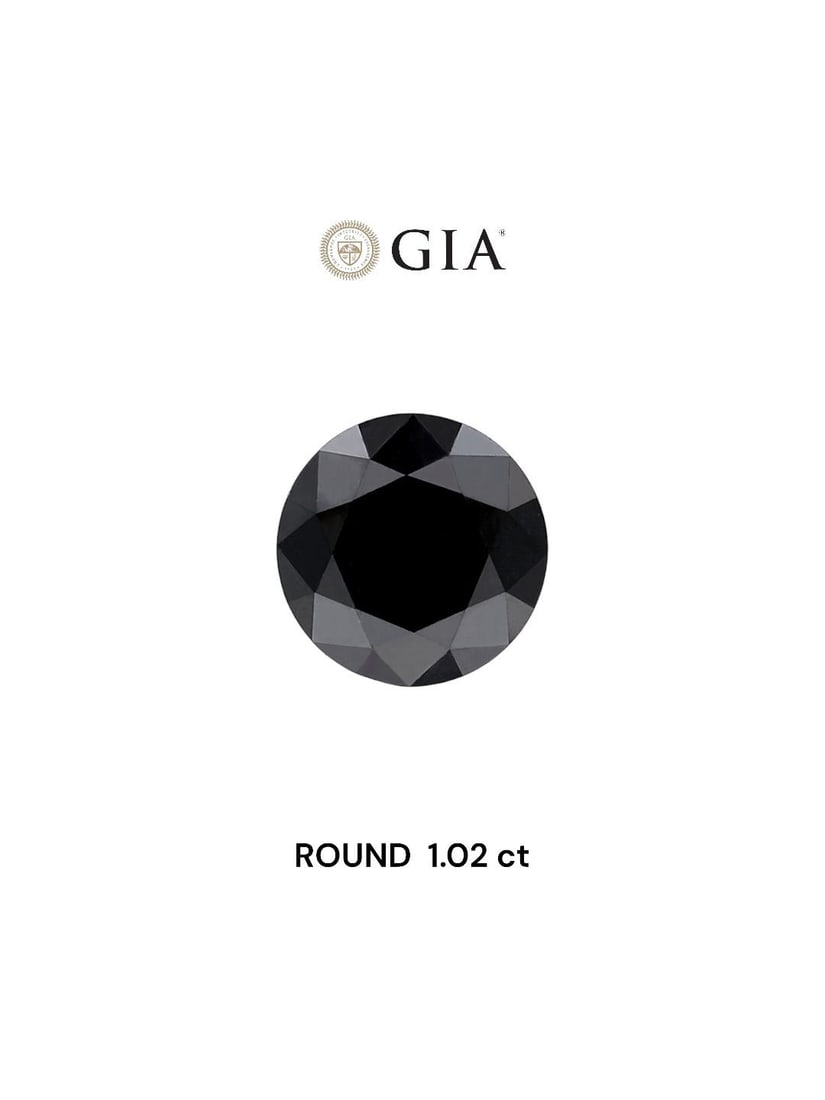 Loose Diamond - ROUND 1.02ct Fancy Black VVS2: Loose Diamond - ROUND 1.02ct Fancy Black VVS2 Source: Natural Shape: ROUND Carats: 1.02 Color: Fancy Black Certification: GIA Video: