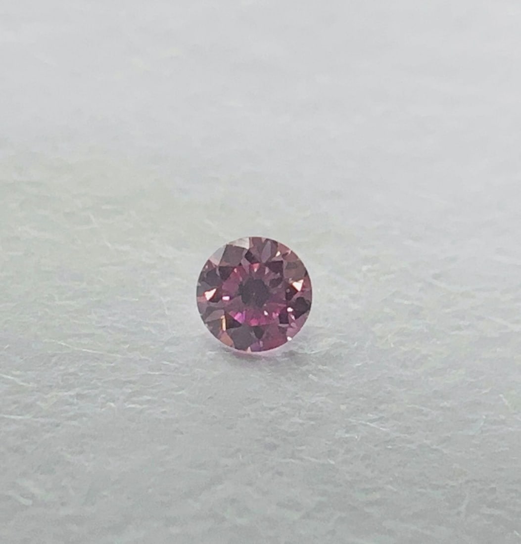 Loose Diamond - ROUND 0.04ct Fancy Intense Purplish Pink (1 of 1)