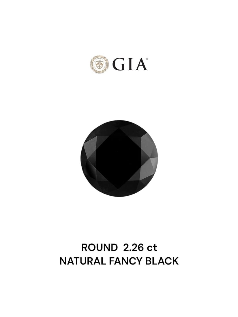 Loose Diamond - ROUND 2.26ct Fancy Black VVS2: Loose Diamond - ROUND 2.26ct Fancy Black VVS2 Source: Natural Shape: ROUND Carats: 2.26 Color: Fancy Black Certification: GIA Video: