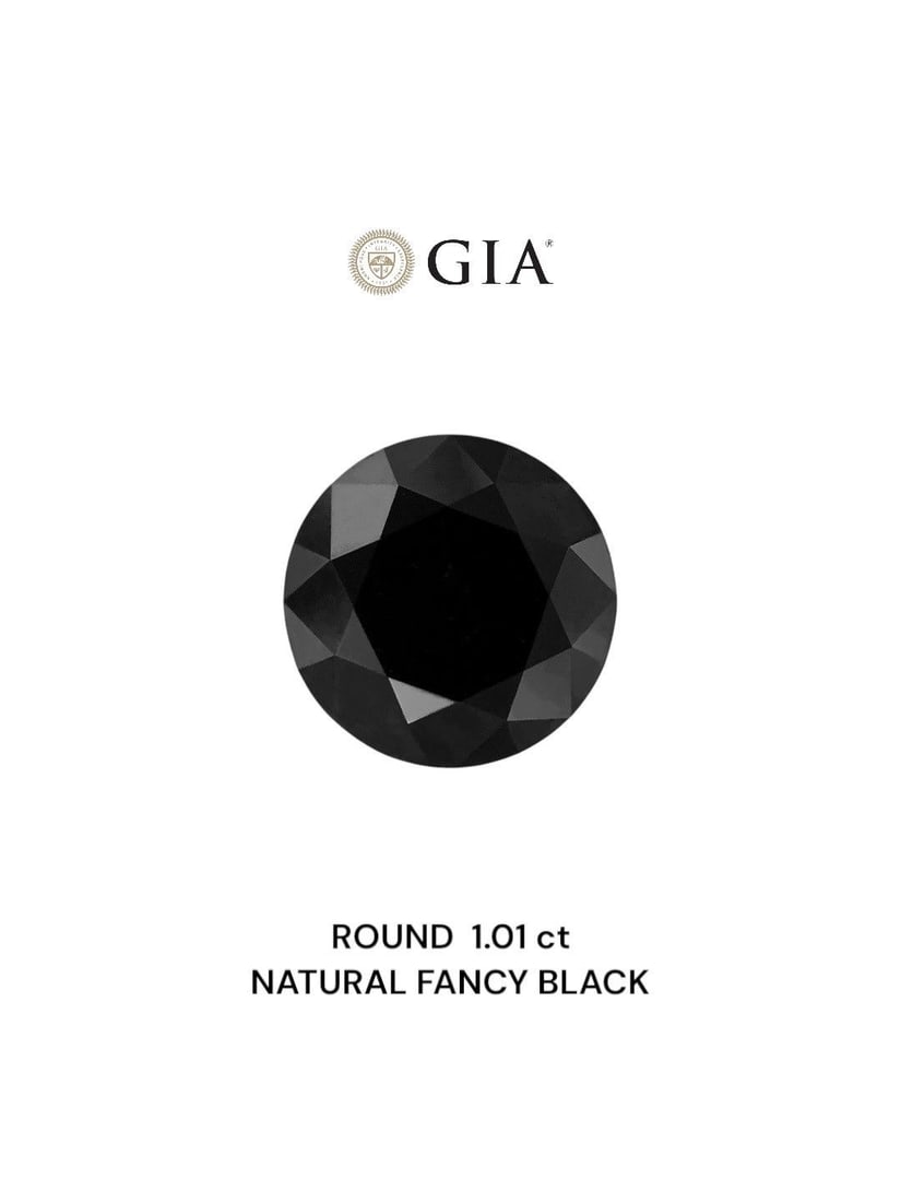 Loose Diamond - ROUND 1.01ct Fancy Black VVS2: Loose Diamond - ROUND 1.01ct Fancy Black VVS2 Source: Natural Shape: ROUND Carats: 1.01 Color: Fancy Black Certification: GIA Video: