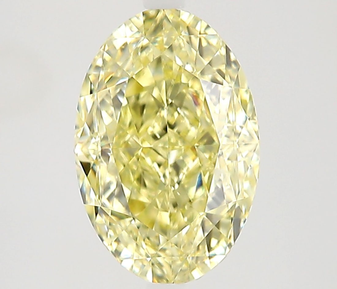 Loose Diamond - OVAL 2.11ct Fancy Light Yellow VVS2: Loose Diamond - OVAL 2.11ct Fancy Light Yellow VVS2 Source: Natural Shape: OVAL Carats: 2.11 Color: Fancy Light Yellow Certification: GIA Video: