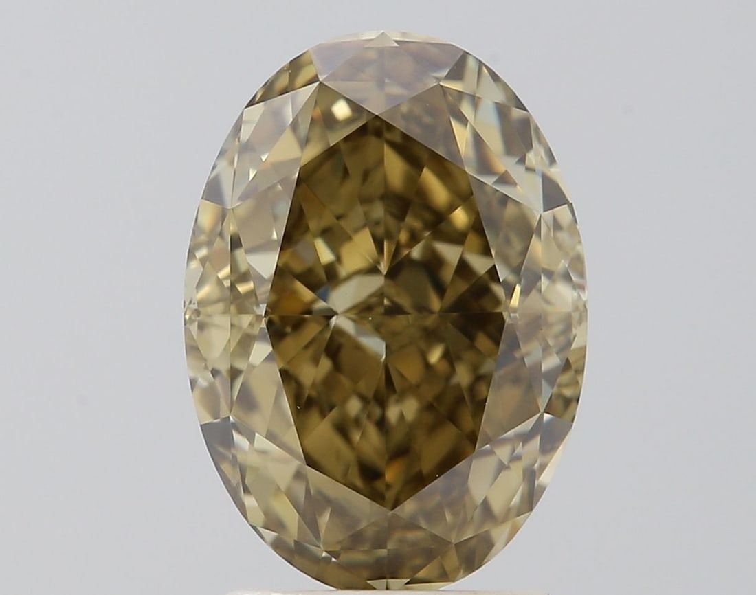 Loose Diamond - OVAL 2.53ct Fancy Dark Brown Greenish Yellow SI1: Loose Diamond - OVAL 2.53ct Fancy Dark Brown Greenish Yellow SI1 Source: Natural Shape: OVAL Carats: 2.53 Color: Fancy Dark Brown Greenish Yellow Certification: GIA Video: