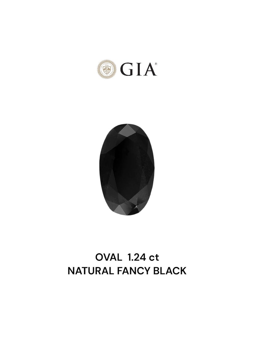 Loose Diamond - OVAL 1.24ct Fancy Black VVS2: Loose Diamond - OVAL 1.24ct Fancy Black VVS2 Source: Natural Shape: OVAL Carats: 1.24 Color: Fancy Black Certification: GIA Video: