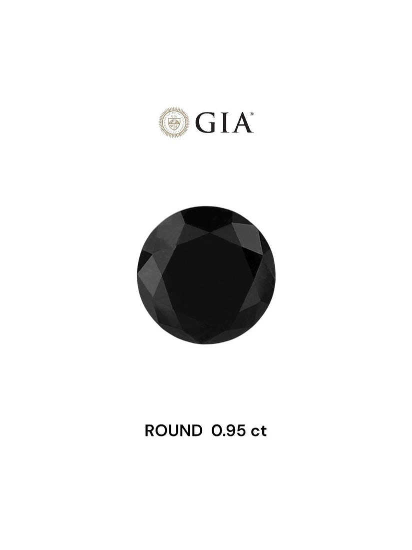 Loose Diamond - ROUND 0.95ct Fancy Black VVS2: Loose Diamond - ROUND 0.95ct Fancy Black VVS2 Source: Natural Shape: ROUND Carats: 0.95 Color: Fancy Black Certification: GIA Video:
