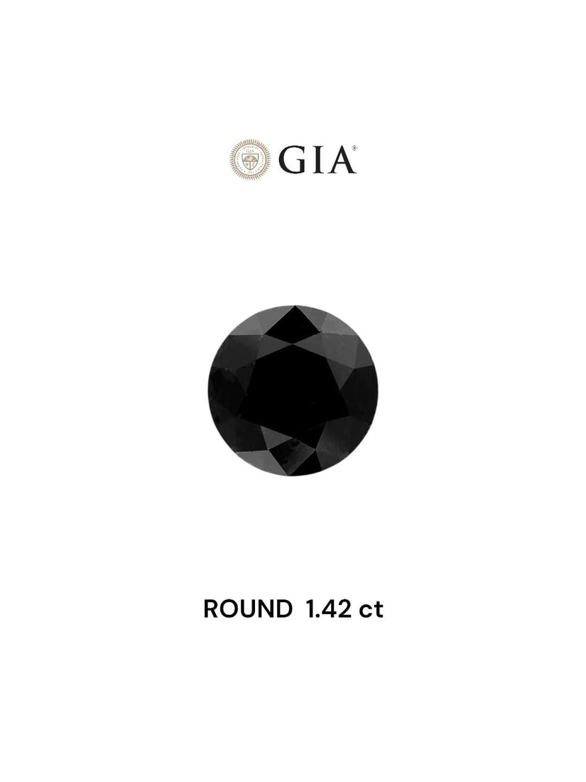 Loose Diamond - ROUND 1.42ct Fancy Black VVS2: Loose Diamond - ROUND 1.42ct Fancy Black VVS2 Source: Natural Shape: ROUND Carats: 1.42 Color: Fancy Black Certification: GIA Video: